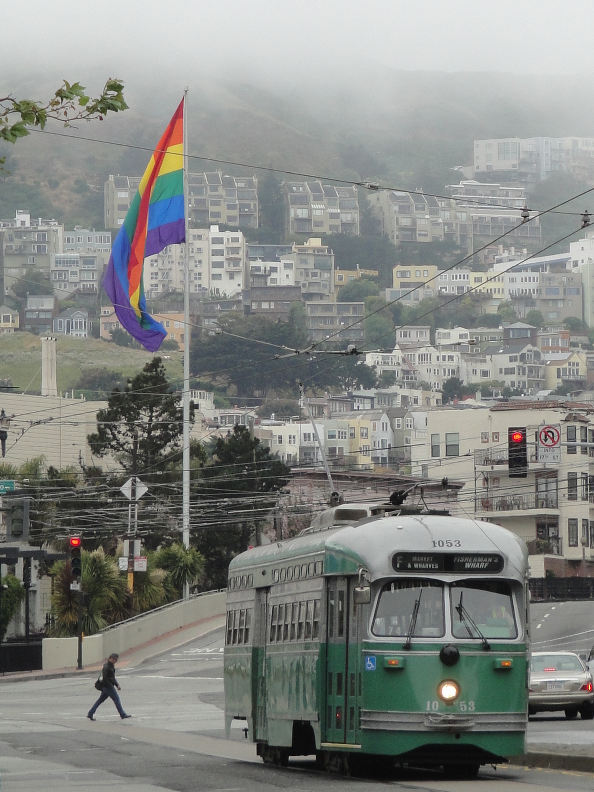 The Castro, Pride Flag and Tramcar, San Francisco, California